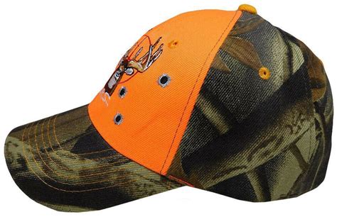 Hunter Hunting Size Matters Buck Deer Orange Camo Embroidered Cap