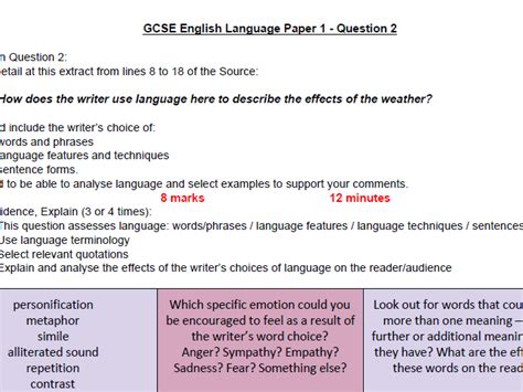 gcse language paper question examples aqa english language paper