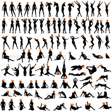 100 Naked Women Silhouettes Vectors Graphicriver