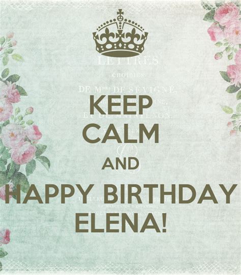 calm  happy birthday elena poster wiesia  calm  matic
