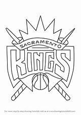 Logo Drawing Kings Sacramento Draw Step Nba sketch template