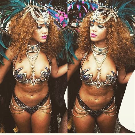 laddd rihanna sexy in bikini from every angle at the barbados carnival celebrities