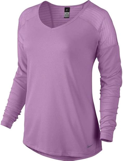 amazoncom nike womens relay long sleeve running shirt light purple small clothing