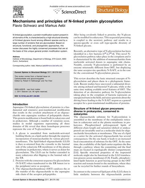 mechanisms  principles   linked protein glycosylation dokumentips