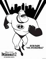 Coloring Incredibles Bob Parr Incredible Mr Sheet Pages Printable Jack Scribblefun sketch template