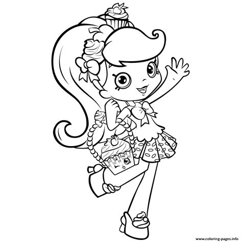 shopkins girl shoppie   coloring pages printable
