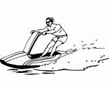 Boat Coloring Cliparts Motor Ski Jet Clipart Jetski Pages Clip Kids Boats Speed Fishing Library Colouring Sledding Popular Printable Coloringhome sketch template