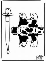 Cow Papercraft Funnycoloring Cut Advertisement sketch template