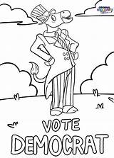 Coloring Pages Voting Democrat Vote Getdrawings Getcolorings sketch template