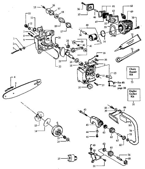 main frame diagram parts list  model  craftsman parts chainsaw parts