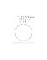 Coloring Nn Letter Printable Pages Nonagon sketch template