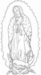 Guadalupe Tattoo Mary Virgen Chicano Tattoos Drawing Drawings Mexican Imagen Outline Virgin Vierge Dessin Nuestra Marie Tatouage Sin Señora Maria sketch template