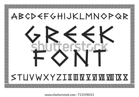 greek font vector english alphabet ancient stock vector royalty