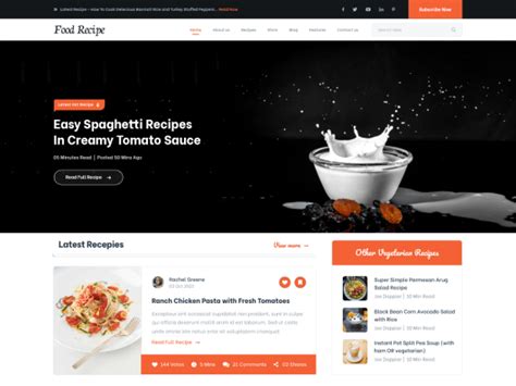 food recipe blog wordpress theme  review justfreewpthemes