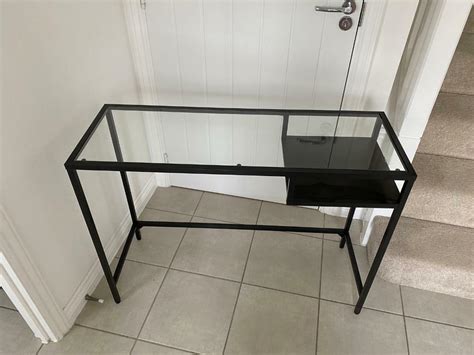 black ikea metal glass top desk  southam warwickshire gumtree