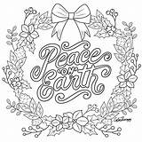 Coloring Earth Peace Christmas Pages Color Sheets Gift Therapy Printable sketch template