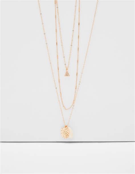 multi strand chain necklace  pendant accessories bershka united