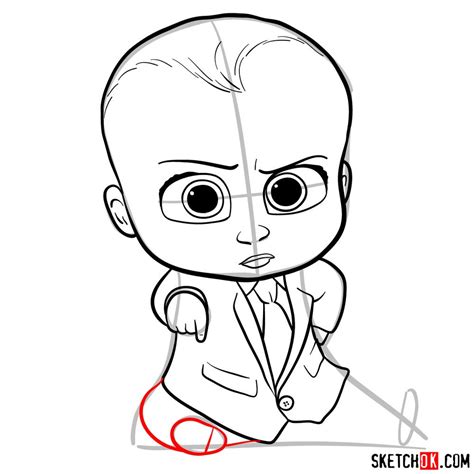 draw  boss baby   formal suit sketchok easy drawing guides
