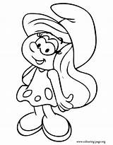 Smurfs Coloring Smurfette Smurf Colouring Pages sketch template
