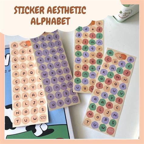 jual stiker huruf aesthetic sticker alphabet aesthetic shopee indonesia