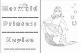 Book Kaylee Mermaid Coloring Princess Preview sketch template