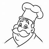 Chef Coloring Cartoon Cook Culinary Illustration Pages Character Printable Isolated Portrait Dreamstime Illustrations sketch template