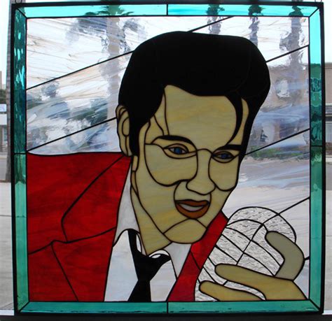 the king elvis presley leaded stained glass
