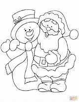 Santa Claus Coloring Snowman Pages Christmas Kids Printable Drawing Colouring Color Man Stamps sketch template