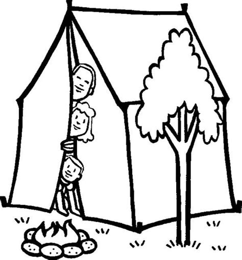picture  family camping coloring page coloring sun camping