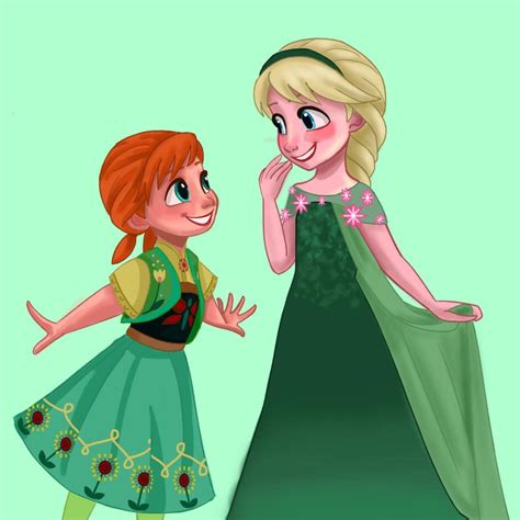 ️ ️ little elsa and little anna with dresses frozen fever ️ ️ frozen