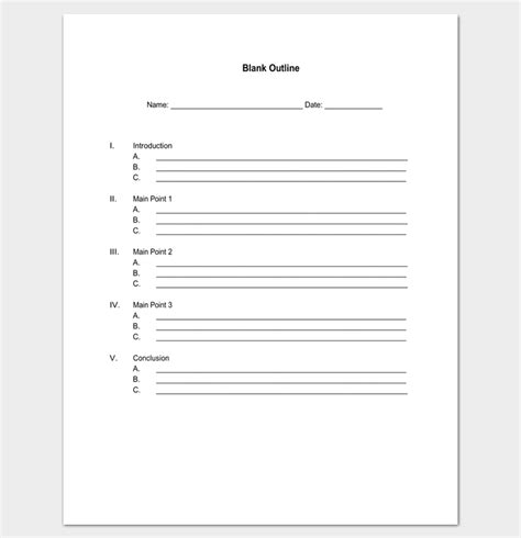 blank outline template  examples  formats  word