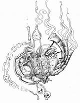 Steampunk Drawing Drawings Tattoo Heart Coloring Pages Choose Board Skull Adult Ink Paintingvalley sketch template