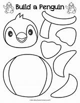 Penguin Build Craft Kids Printable Worksheet Project Actual Instructions Included Bottom sketch template