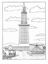 Coloring Lighthouse Alexandria Colorkid sketch template