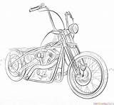 Motorcycle Drawing Coloring Chopper Draw Harley Bike Davidson Motorbike Outline Step Pages Motorcycles Tutorials Sketch Kids Supercoloring Drawings Printable Bicycle sketch template