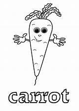 Carrot Coloring Pages Carrots Printable Cartoon Vegetables Worksheets English Kids Vegetable Corn Fruits Veggies Ms Parentune A4 Song Cucumber Potato sketch template