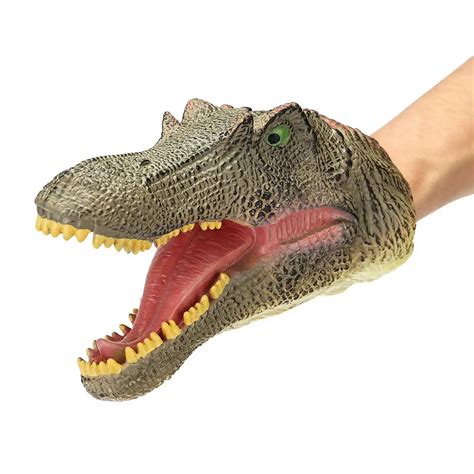 types simulation rubber dinosaur puppets toys hand glove puppet