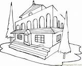 Hotel Coloring Pages Houses Designlooter Printable Getdrawings Architecture sketch template