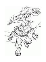 Coloring Torch Human Thing Fantastic Four sketch template