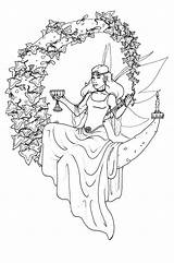 Coloring Pages Wiccan Printable Pagan Yule Adults Colouring Adult Color Witch Fantasy Christmas Colour Fairy Beautiful Line Fairies Witchcraft Viewing sketch template