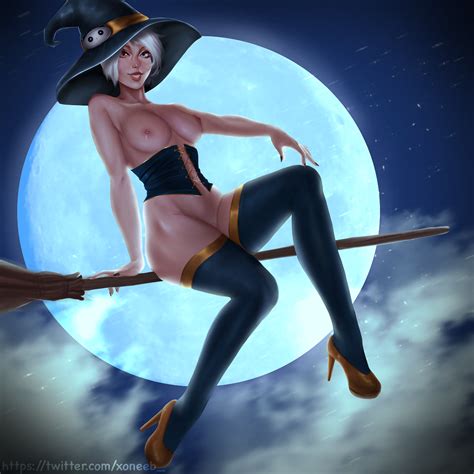 Witch On Broom By Xoneebs Hentai Foundry