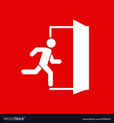 emergency exit escape route signs royalty  vector image