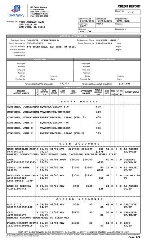 credit report template charlotte clergy coalition