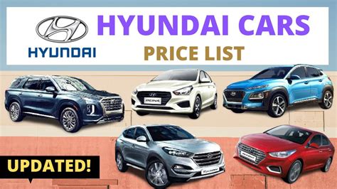 hyundai cars price list  philippines brand    hand  updated youtube
