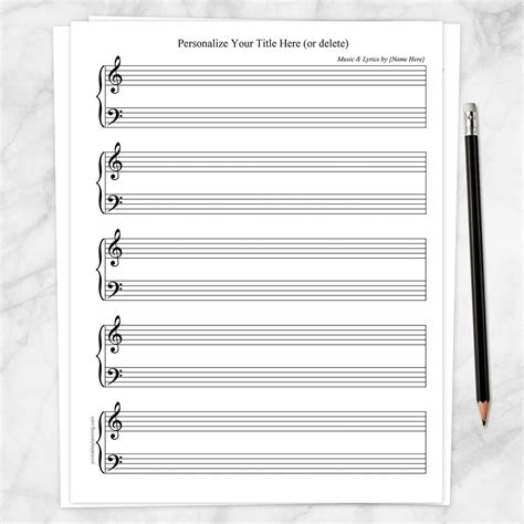 personalized blank piano  vocals sheet  printable