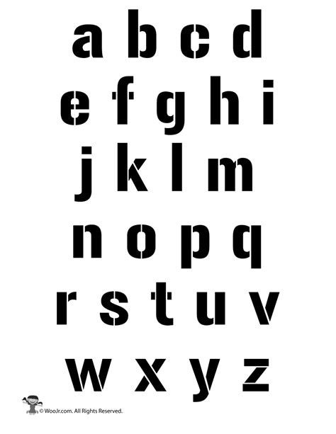 lowercase alphabet letters stencil