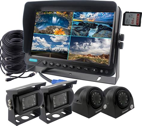 amazoncom camslead car backup camera system   monitor built  dvr recorder  quad