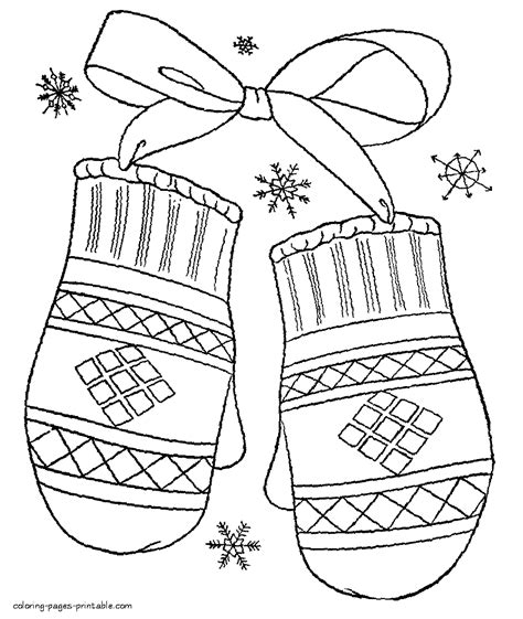 winter clothes coloring pages mittens coloring pages printablecom