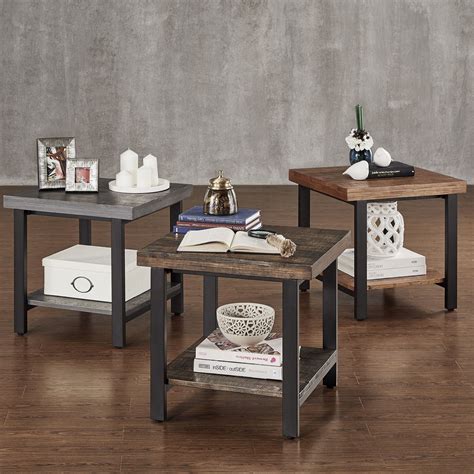 cyra industrial reclaimed accent  table  inspire  classic overstock  rustic