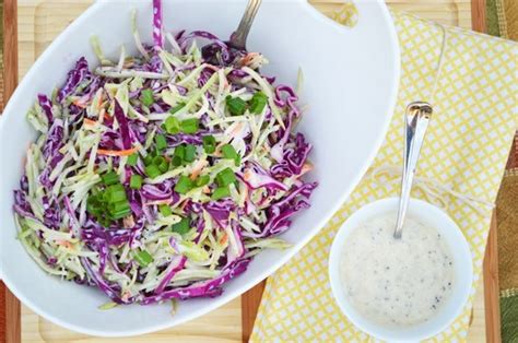 red cabbage and broccoli poppyseed slaw breezy bakes